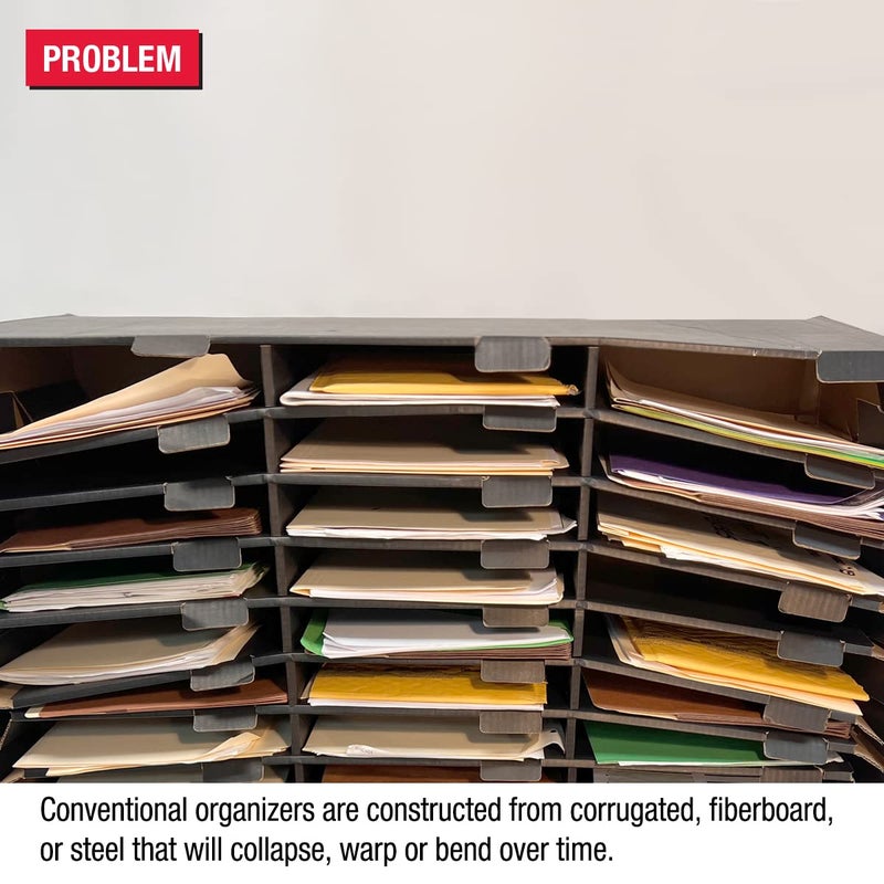 Ultimate Office TierDrop Desktop Organizer Document, Forms, Mail, and Classroom Sorter. 9 Letter Size Compartments with Optional Add-On Tiers for Easy Expansion - Gray w/Black - Image 2